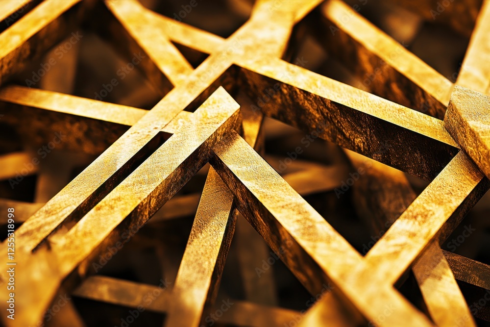 Abstract Close-Up of Wooden Strips in Intersecting Patterns Abstract Close-Up of Wooden Strips in Intersecting Patterns