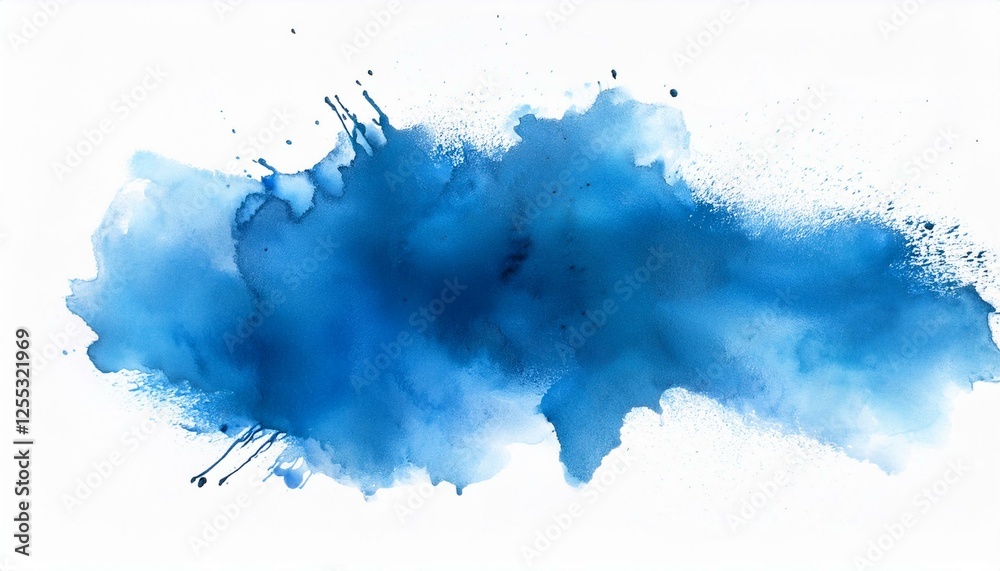 Artistic blue watercolor splash effect template Artistic blue watercolor splash effect template