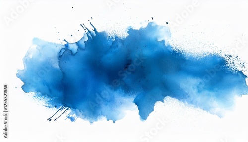 Artistic blue watercolor splash effect template