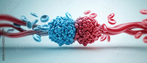 Understanding the flow of deoxygenated and oxygenated blood in arteries a flat design illustration for educational purposes photo