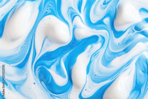Swirling Blue and White Abstract Art Background for Design Projects