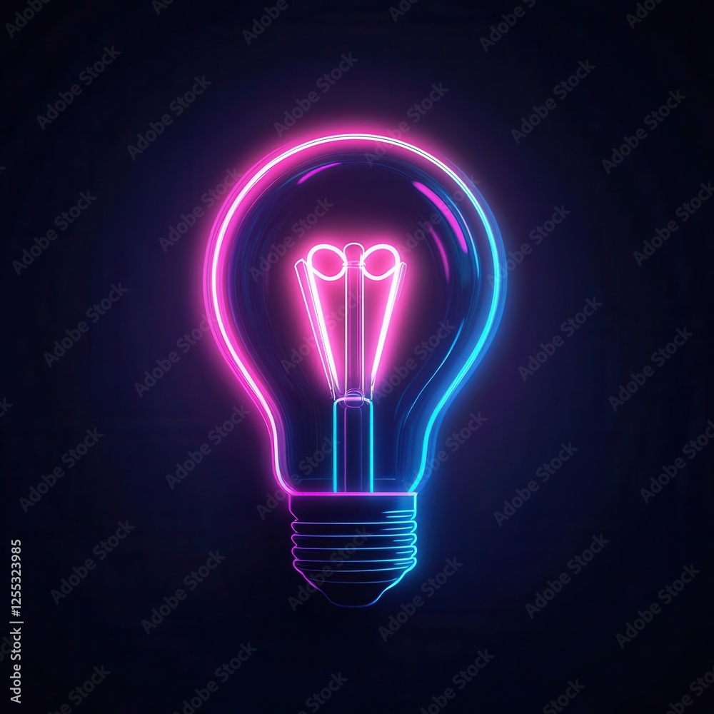 Creative Digital Illustration Featuring Glowing Light Bulb as Symbol of Innovation and Ideas Creative Digital Illustration Featuring Glowing Light Bulb as Symbol of Innovation and Ideas