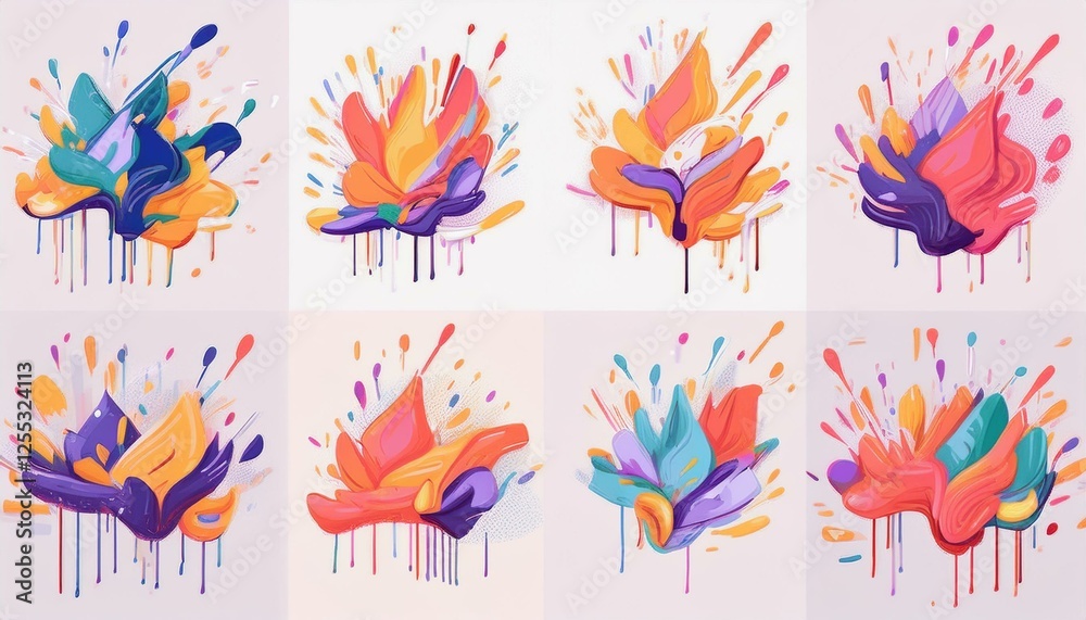 Obraz premium Colorful paint splatters