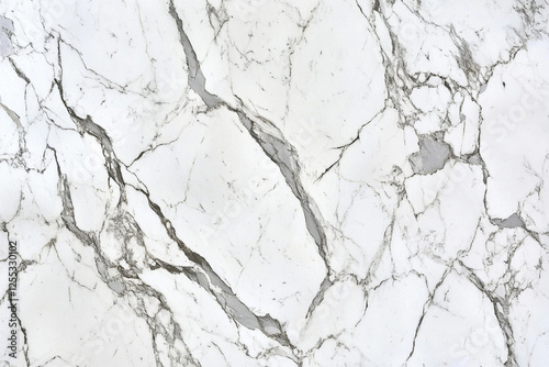 Natural texture of white marble with gray veins and polished surface photo