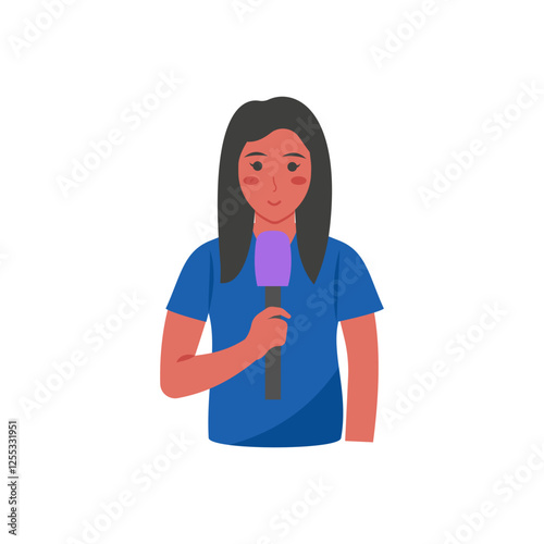 Female Commentator, Football Championship Soccer Illustration