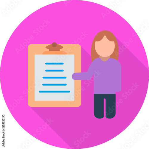 Unique Female Presenter Vector Icon