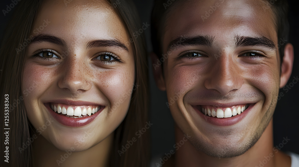 This vibrant and uplifting portrait captures the infectious joy and positive energy of two young people This vibrant and uplifting portrait captures the infectious joy and positive energy of two young people