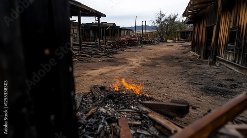 Ghost Town Inferno: A Post-Apocalyptic Western Landscape