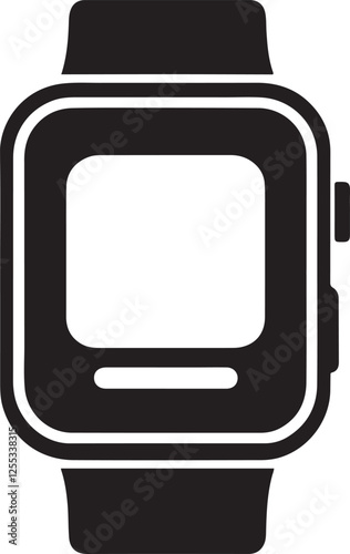 Minimalist smartwatch silhouette icon in vector EPS format. Clean and modern design, perfect for UI, apps, wearables, fitness tracking, and tech branding.