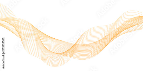 Abstract orange wavy line background, Abstract background with lines and smoke waves, elegant wavy lines Set in a minimalist Style on a clear background.