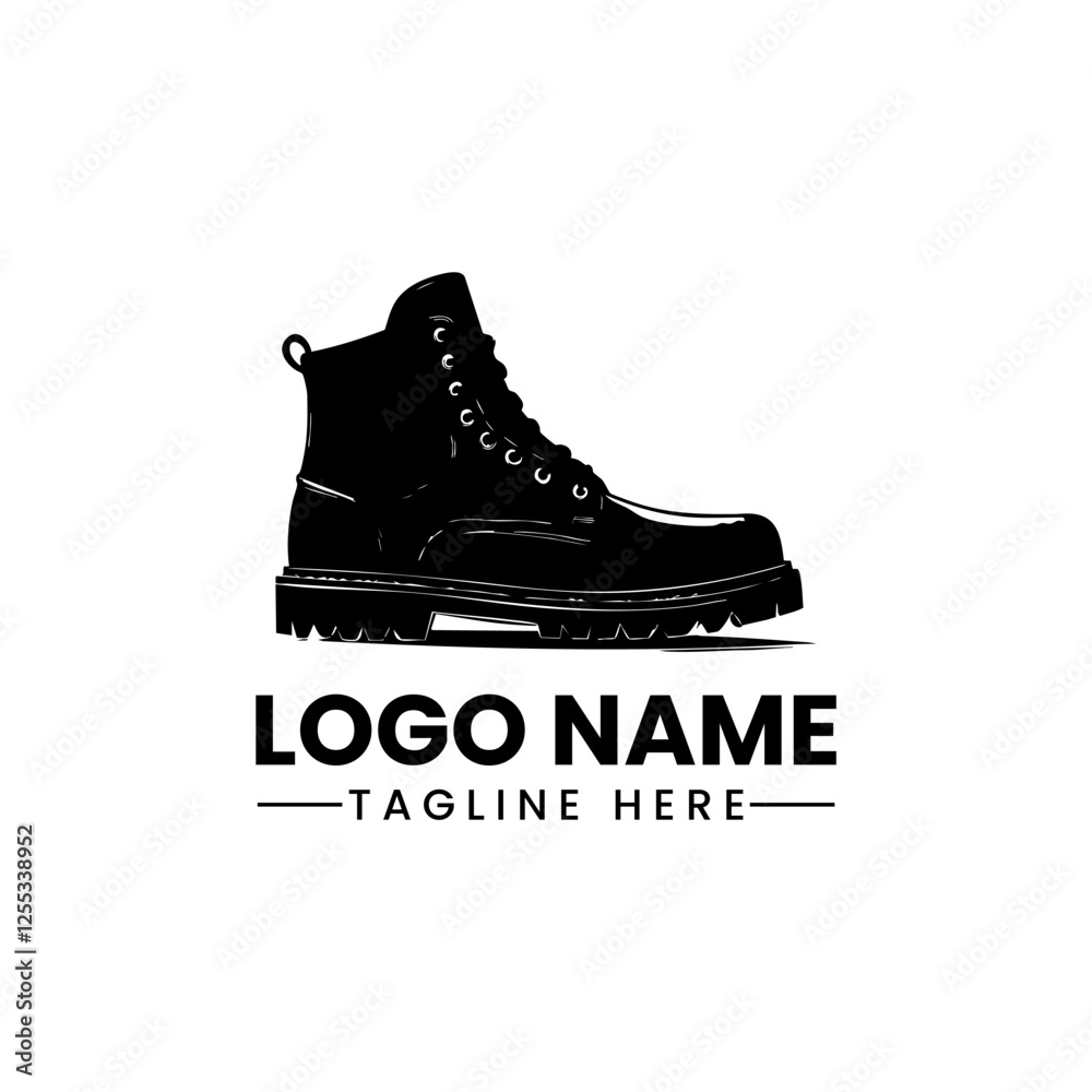 Single boot outdoor footwear vector logo template illustration design with Single boot outdoor footwear vector logo template illustration design with