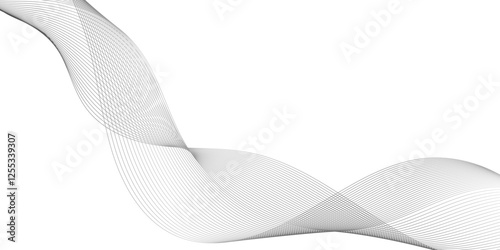 abstract multicolor gradient wave lines vector background, texture with light and shadow,  technology line stripe isolated science digital flowing black line.