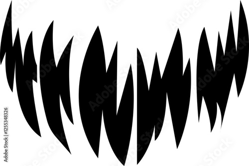 Scary smile mask icon.horror and scary faces vector.black silhouette scary ghost face expressions mask element for the holiday decoration.Monster funny and horror smile masks with vampire teeth.