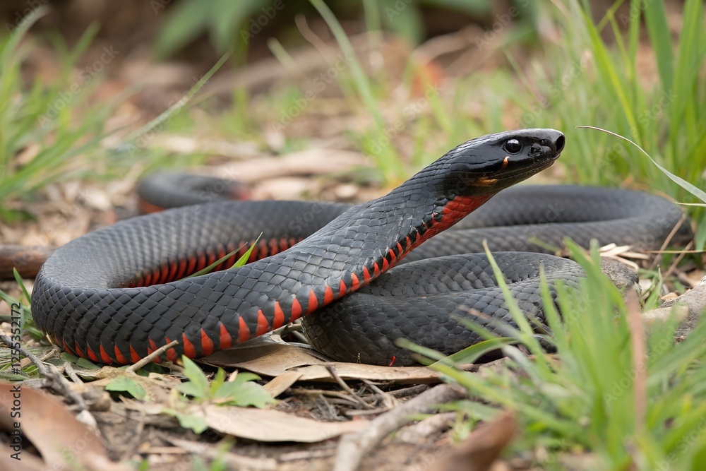 Fototapeta premium Red bellied black snake