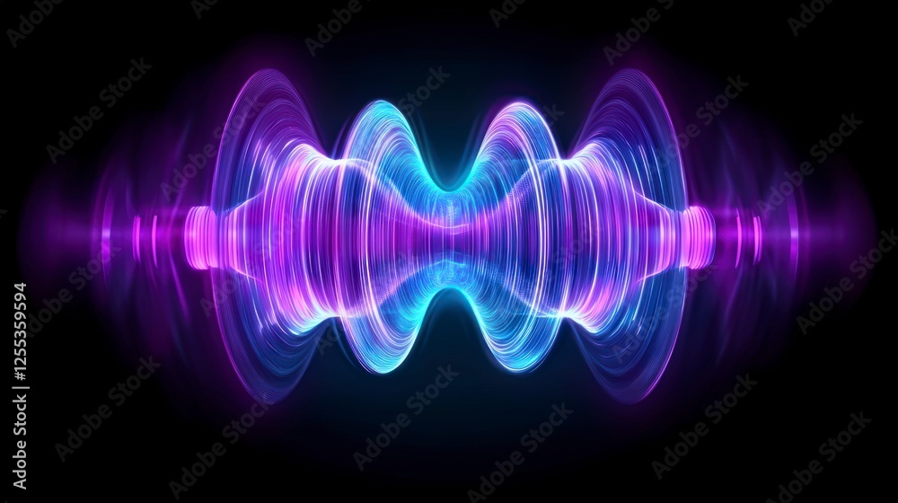 Abstract Purple and Blue Energy Wave Background Abstract Purple and Blue Energy Wave Background