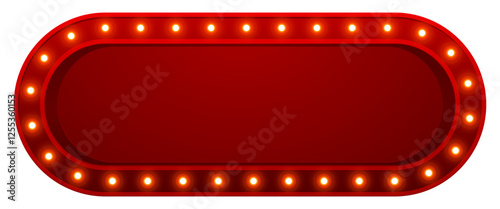 Rounded rectangle light bulb sign cafe restaurant