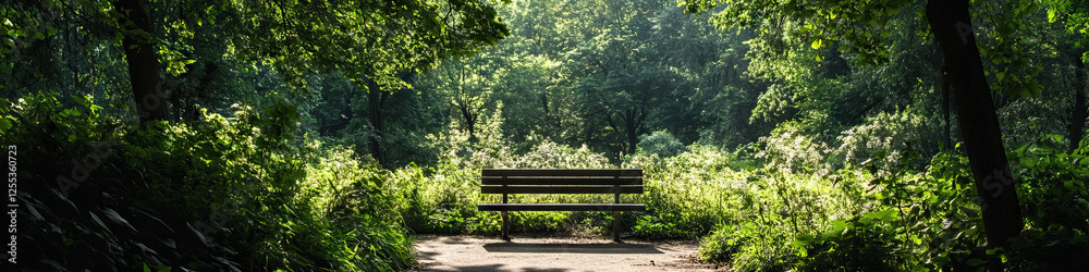Park Bench in a Woodland Setting Park Bench in a Woodland Setting