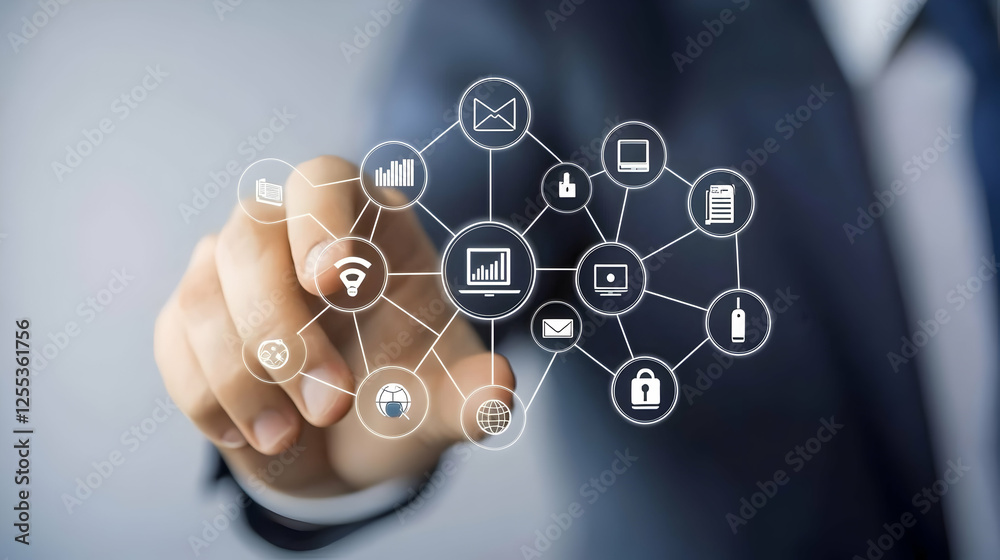 Hand Interacting with a Digital Network Interface Hand Interacting with a Digital Network Interface