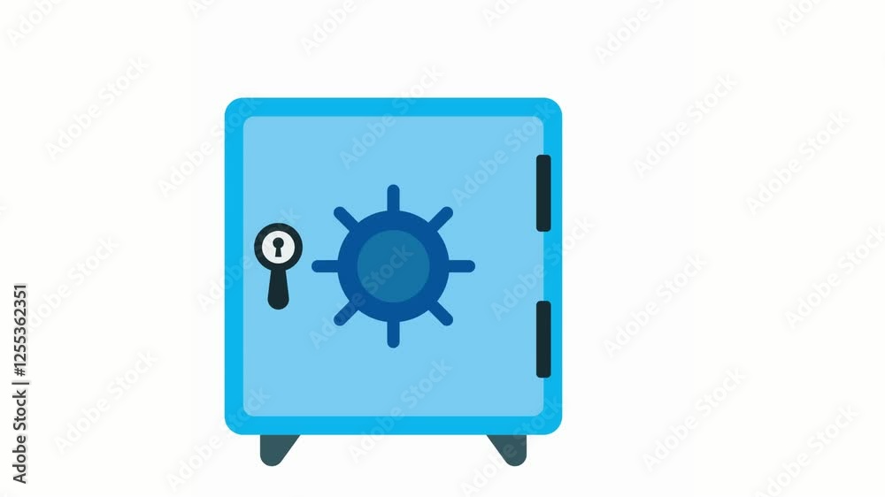 Cartoon Safe Money Security Savings Protection Investment Finance Wealth Business Concept Flat Vector Illustration. Cartoon Safe Money Security Savings Protection Investment Finance Wealth Business Concept Flat Vector Illustration.