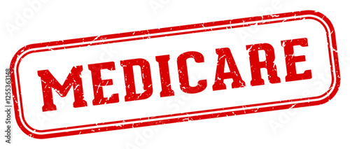 medicare stamp. medicare rectangular stamp on white background