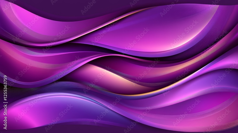 Abstract Purple Swirling Waves with Golden Highlights Digital Graphic Design Artistic Creation Abstract Purple Swirling Waves with Golden Highlights Digital Graphic Design Artistic Creation