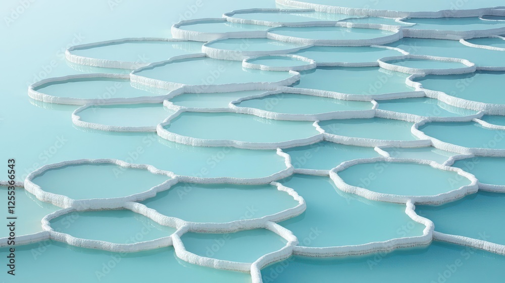 Fototapeta premium Light Teal Water Pools With White Formations