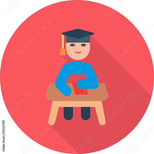 Unique Studying on Desk Vector Icon