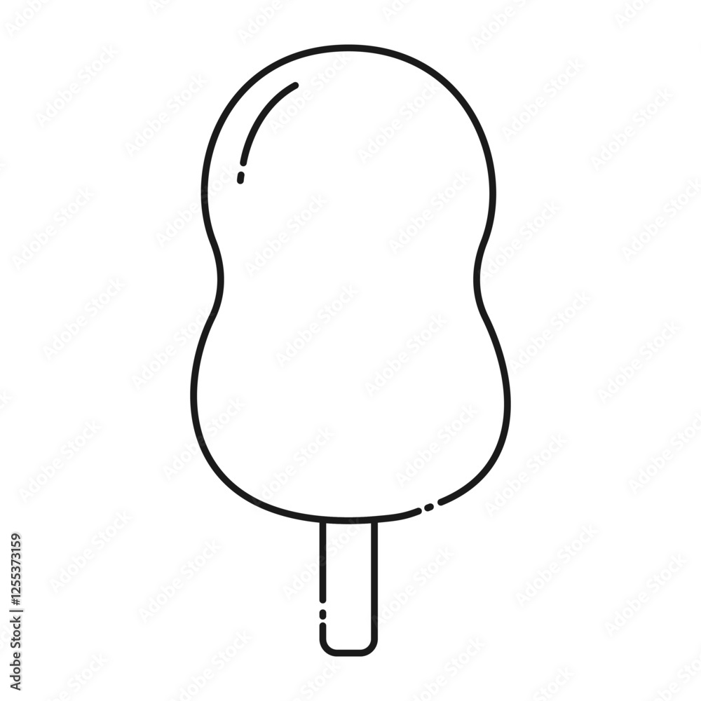 Ice cream Abstract wavy shape on stick linear Icon minimalist design concept. Logo Pictogram idea Ice cream Abstract wavy shape on stick linear Icon minimalist design concept. Logo Pictogram idea