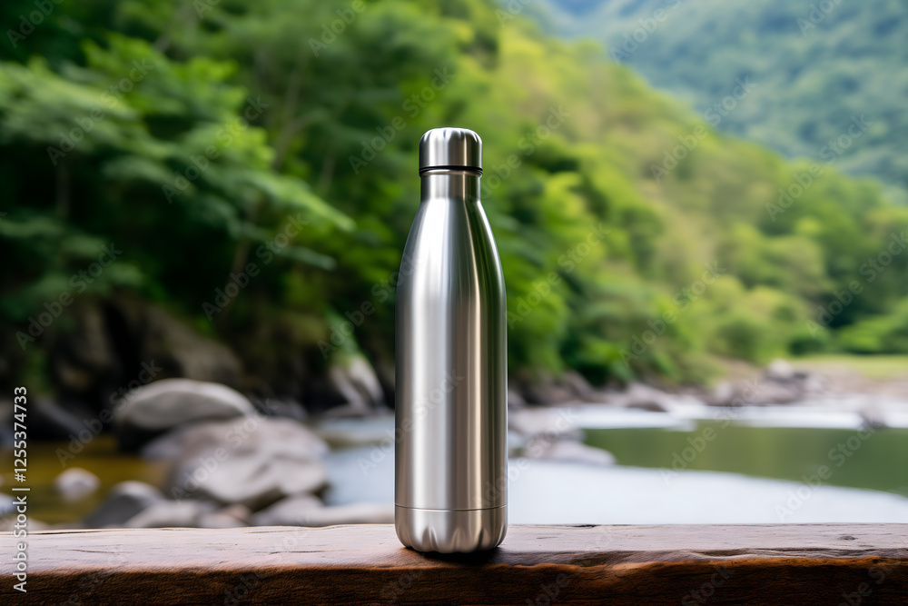 bottle of water mockup with nature background bottle of water mockup with nature background