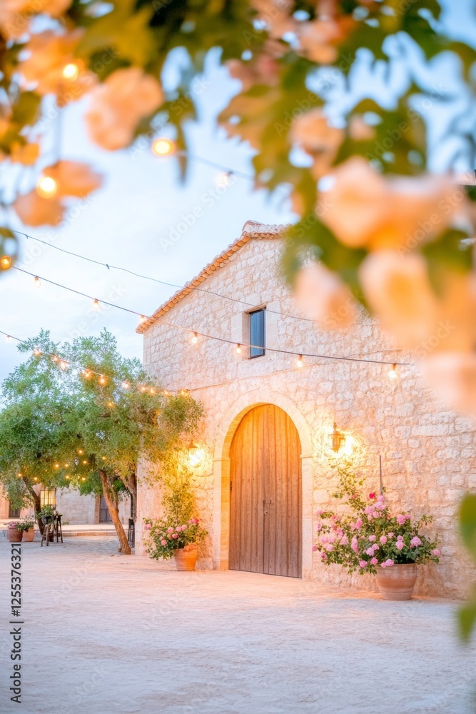 Rustic Al Fresco Dining Historic Stone Patio with String Lights and Greenery - Hospitality Decor and Mediterranean Outdoor Experience for Modern Restaurant Atmosphere Rustic Al Fresco Dining Historic Stone Patio with String Lights and Greenery - Hospitality Decor and Mediterranean Outdoor Experience for Modern Restaurant Atmosphere