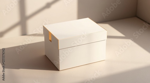 White Gift Box with Gold Accents