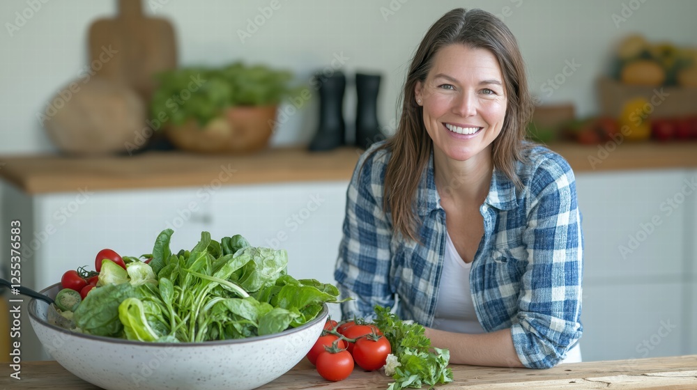 young woman in the kitchen with vegetables young woman in the kitchen with vegetables