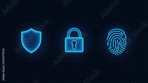 Intense blue glow captures the eye as a radiant, shield-shaped icon dominates the scene—pointed top meeting a sleek curve below—an outline that promises protection or power