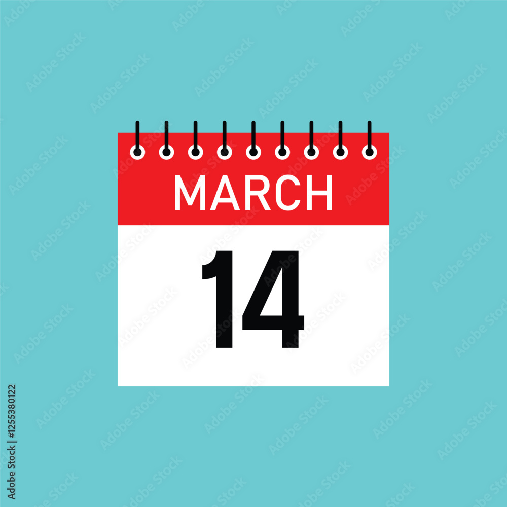 March 14 Concept Design. Vector Illustration, march 14 , Calendar icon with shadow. Day, month. Flat vector illustration. March 14 Concept Design. Vector Illustration, march 14 , Calendar icon with shadow. Day, month. Flat vector illustration.