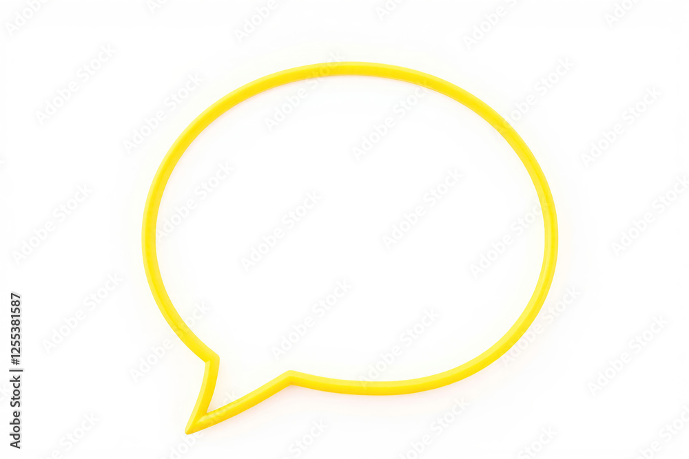 Blank Yellow Speech Bubble on white Background Minimalist Communication and Messaging Concept Blank Yellow Speech Bubble on white Background Minimalist Communication and Messaging Concept