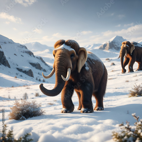 elephants in the snow