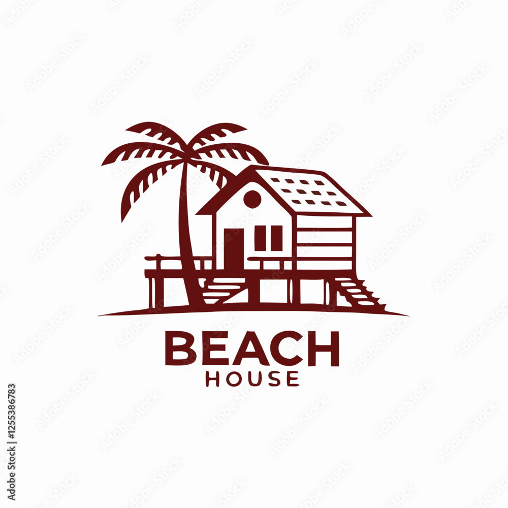 Fototapeta premium beach house logo
