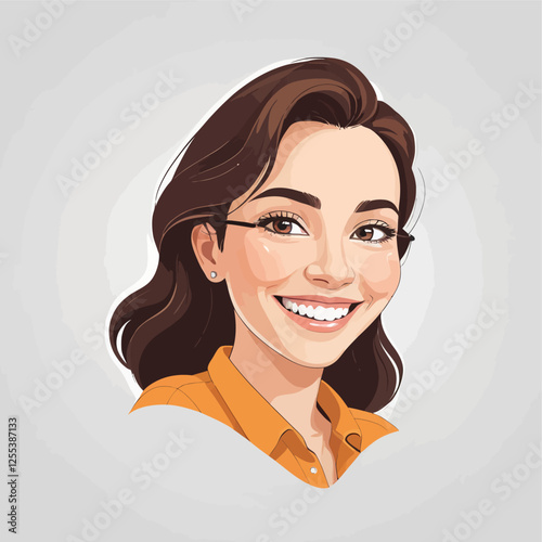 smiling woman,portrait,happy woman vector illustration,	
