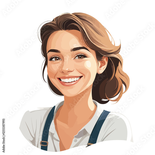 smiling woman,portrait,happy woman vector illustration,	
