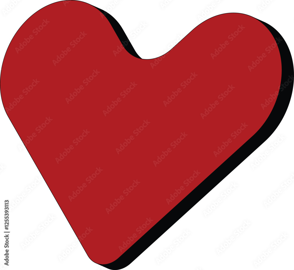 3d Red Heart vector illustration on White Background. Symbol of love. 3d Red Heart vector illustration on White Background. Symbol of love.