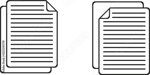 Document line icon set. Documents symbol collection. Paper documents icons.
