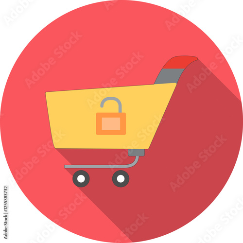 Unique Locked Cart Vector Icon