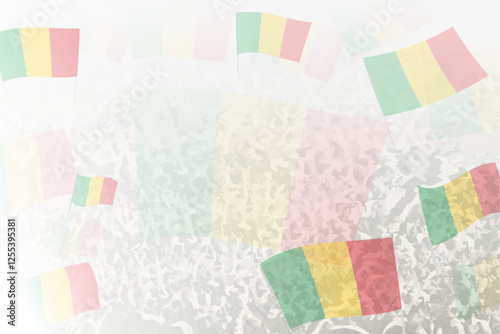 Celebratory Crowd with Mali Flags Background
