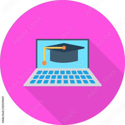 Unique Online Graduation Vector Icon