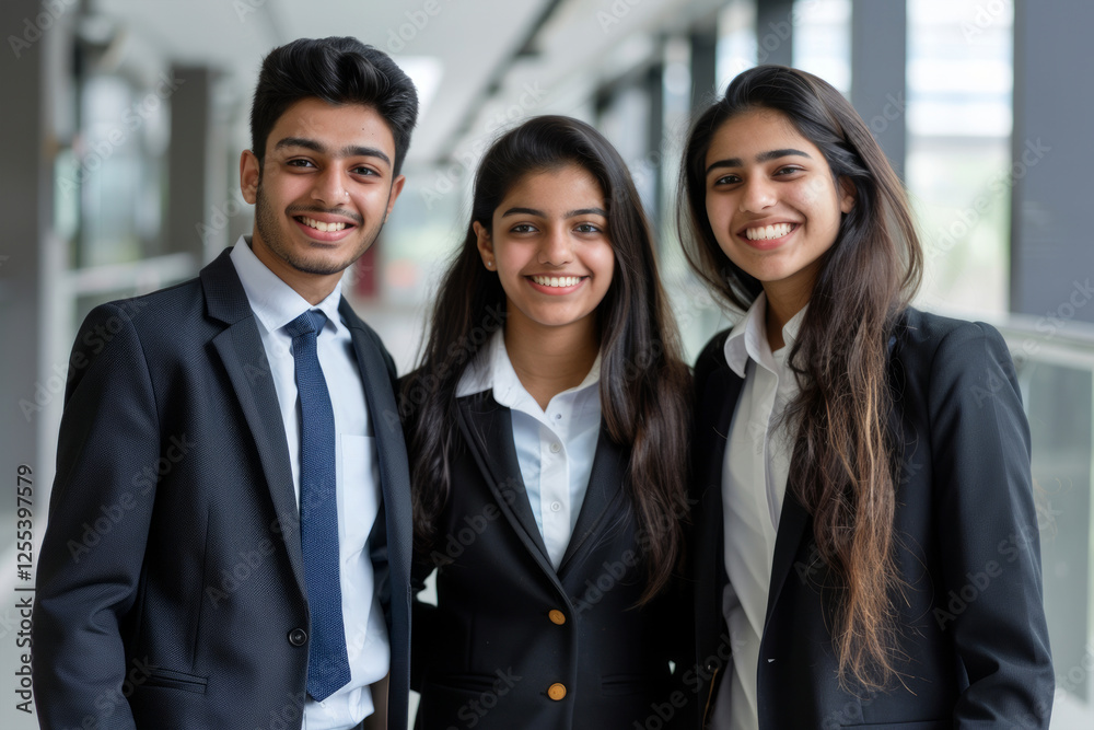 A group of smiling students. The concept of business, knowledge and success A group of smiling students. The concept of business, knowledge and success