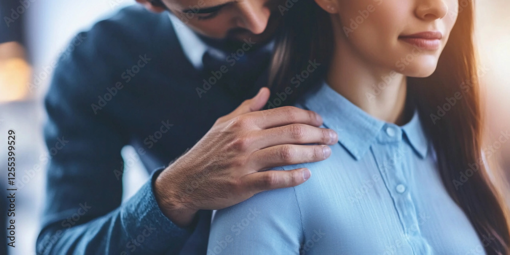 Fototapeta premium Romantic moment between a couple in a cozy setting