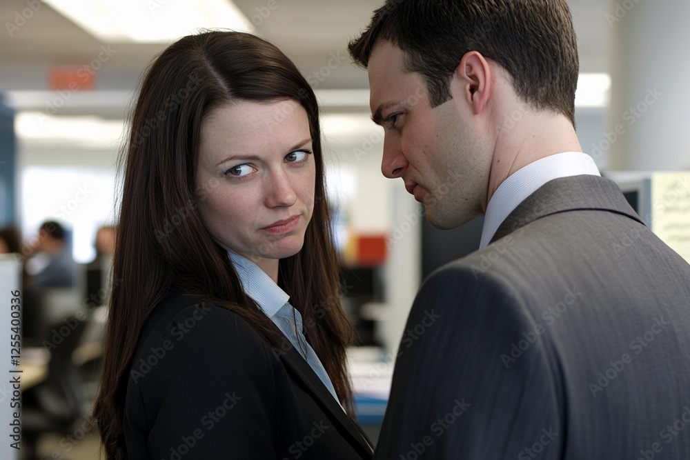 Tense discussion in a modern office setting Tense discussion in a modern office setting
