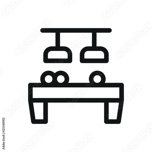 Pool table line icon, billiard room vector symbol with editable stroke
