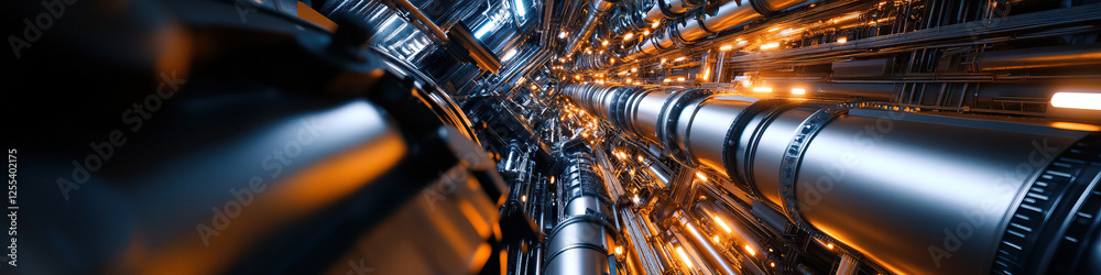 Digital Rendering of Industrial Piping and Machinery Digital Rendering of Industrial Piping and Machinery