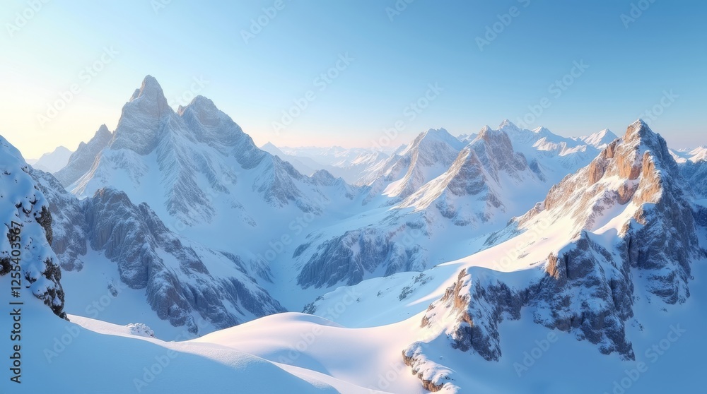 Breathtaking high-definition 4K view of snow-capped mountains under a clear blue sky, showcasing vast snowy landscapes. Perfect for nature, winter, and adventure themes Breathtaking high-definition 4K view of snow-capped mountains under a clear blue sky, showcasing vast snowy landscapes. Perfect for nature, winter, and adventure themes